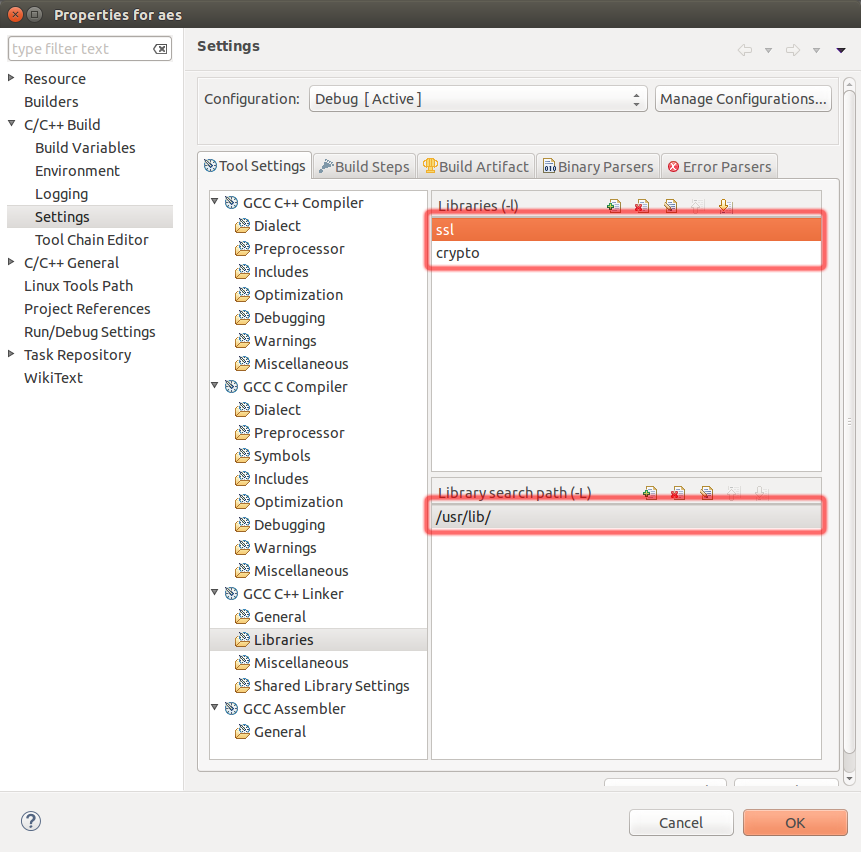 eclipse-openssl-Libraries