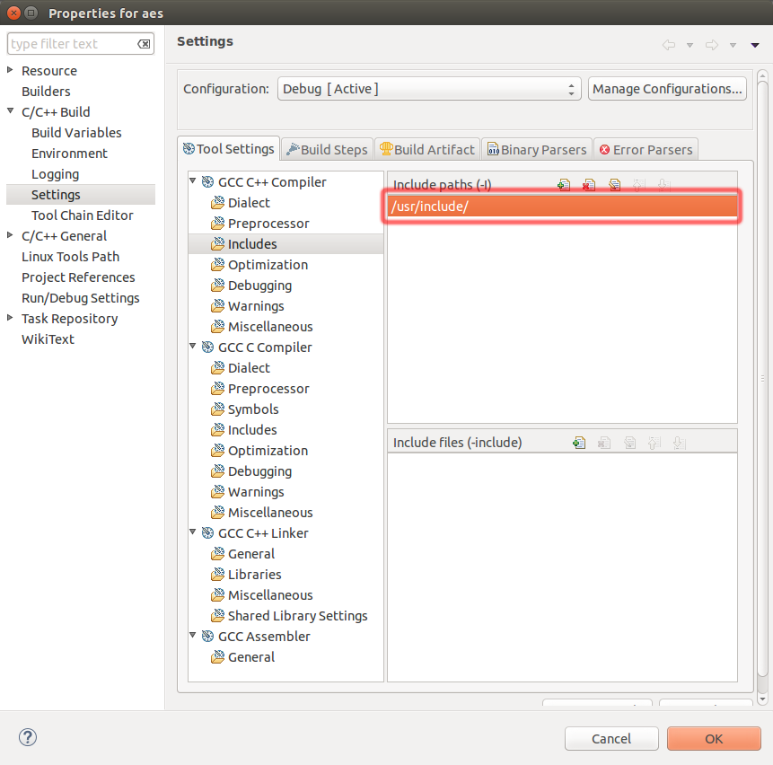eclipse-openssl-includes