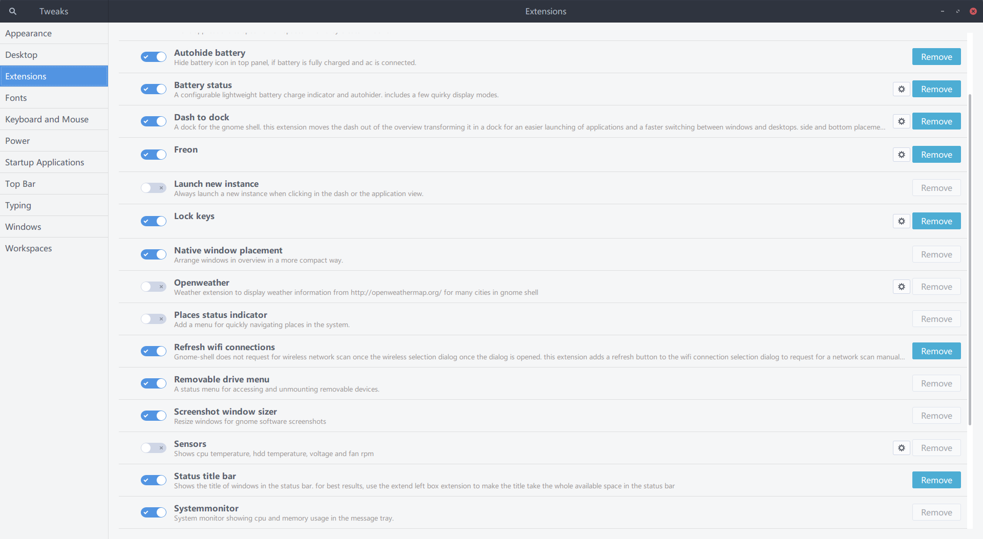 share some gnome extensions